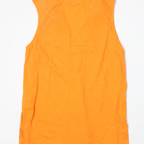 NEXT Womens Orange Cotton Basic Tank Size 12 V-Neck