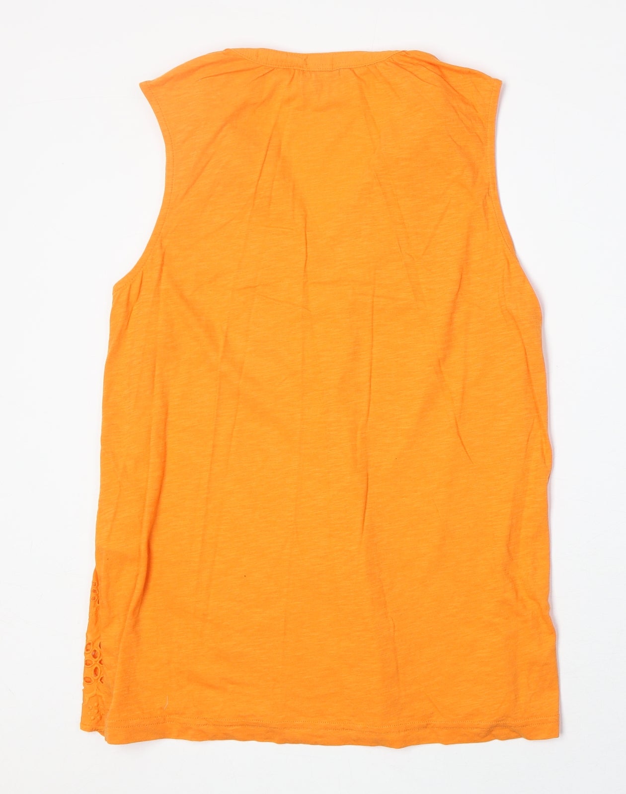 NEXT Womens Orange Cotton Basic Tank Size 12 V-Neck