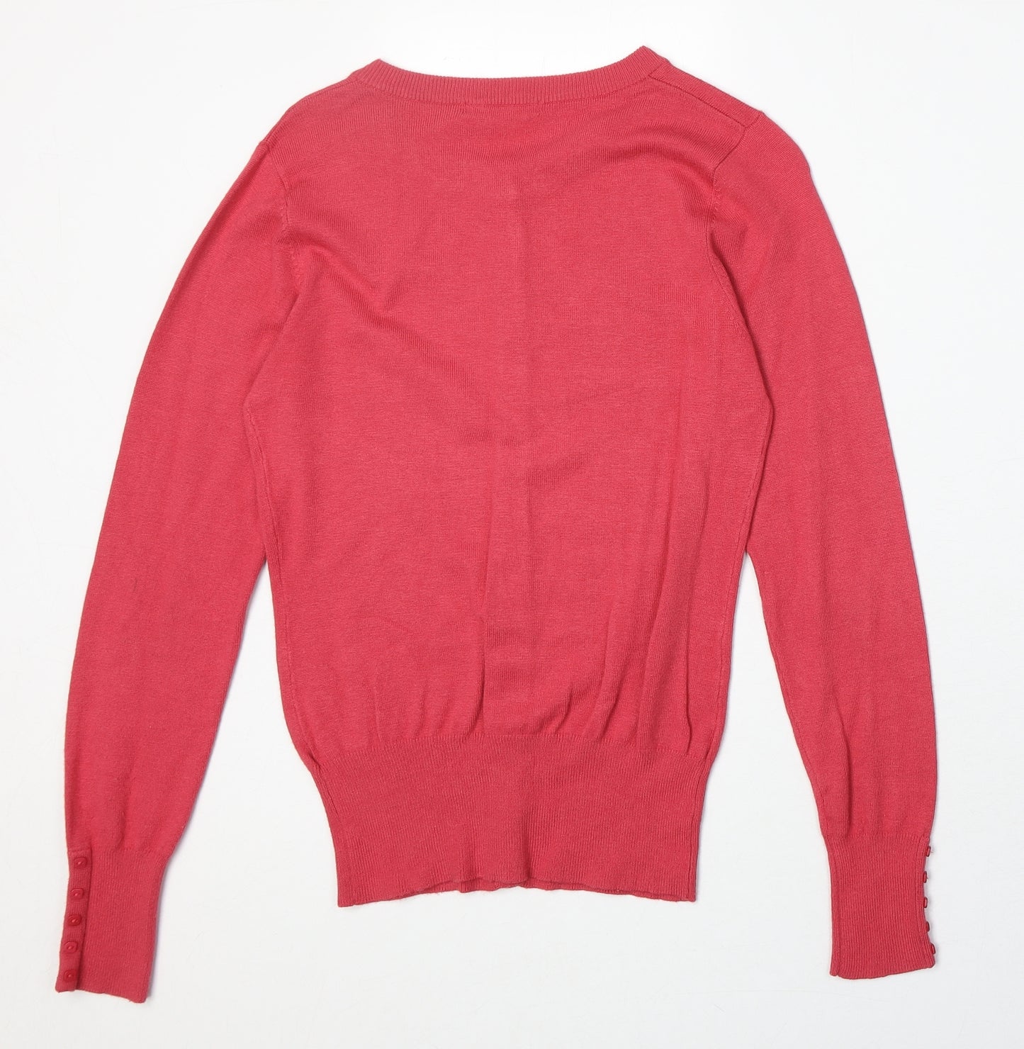 South Womens Pink Round Neck Viscose Cardigan Jumper Size 10