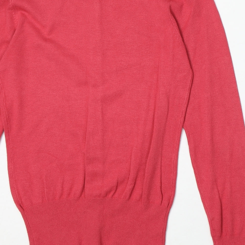 South Womens Pink Round Neck Viscose Cardigan Jumper Size 10