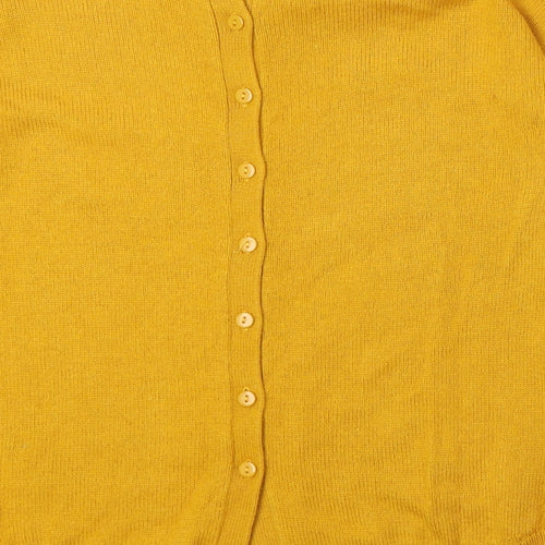 Miss Selfridge Womens Yellow Boat Neck Viscose Pullover Jumper Size 8