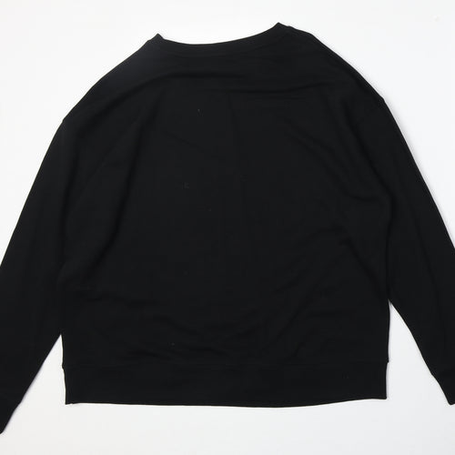New Look Womens Black Cotton Pullover Sweatshirt Size M Pullover - Angel Blessed