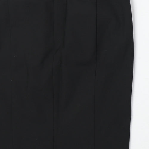 Express Desgin Studio Womens Black Polyester A-Line Skirt Size L Zip - Leopard Pattern