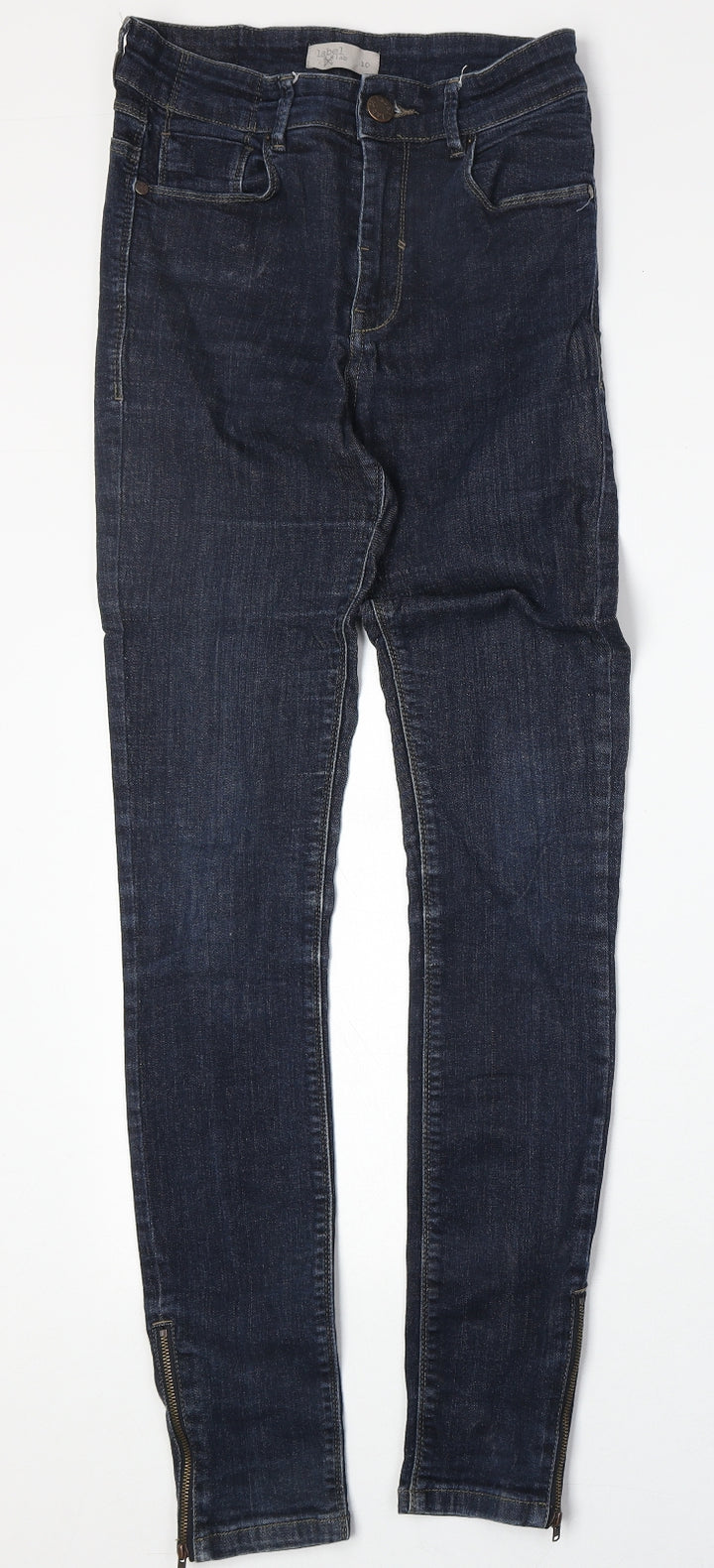 Label Lab Womens Blue Cotton Skinny Jeans Size 10 Regular Zip