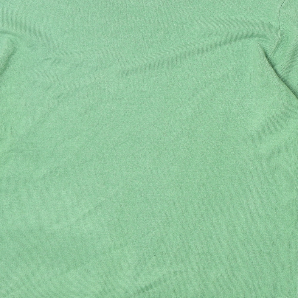 Marks and Spencer Womens Green Round Neck Acrylic Pullover Jumper Size 12
