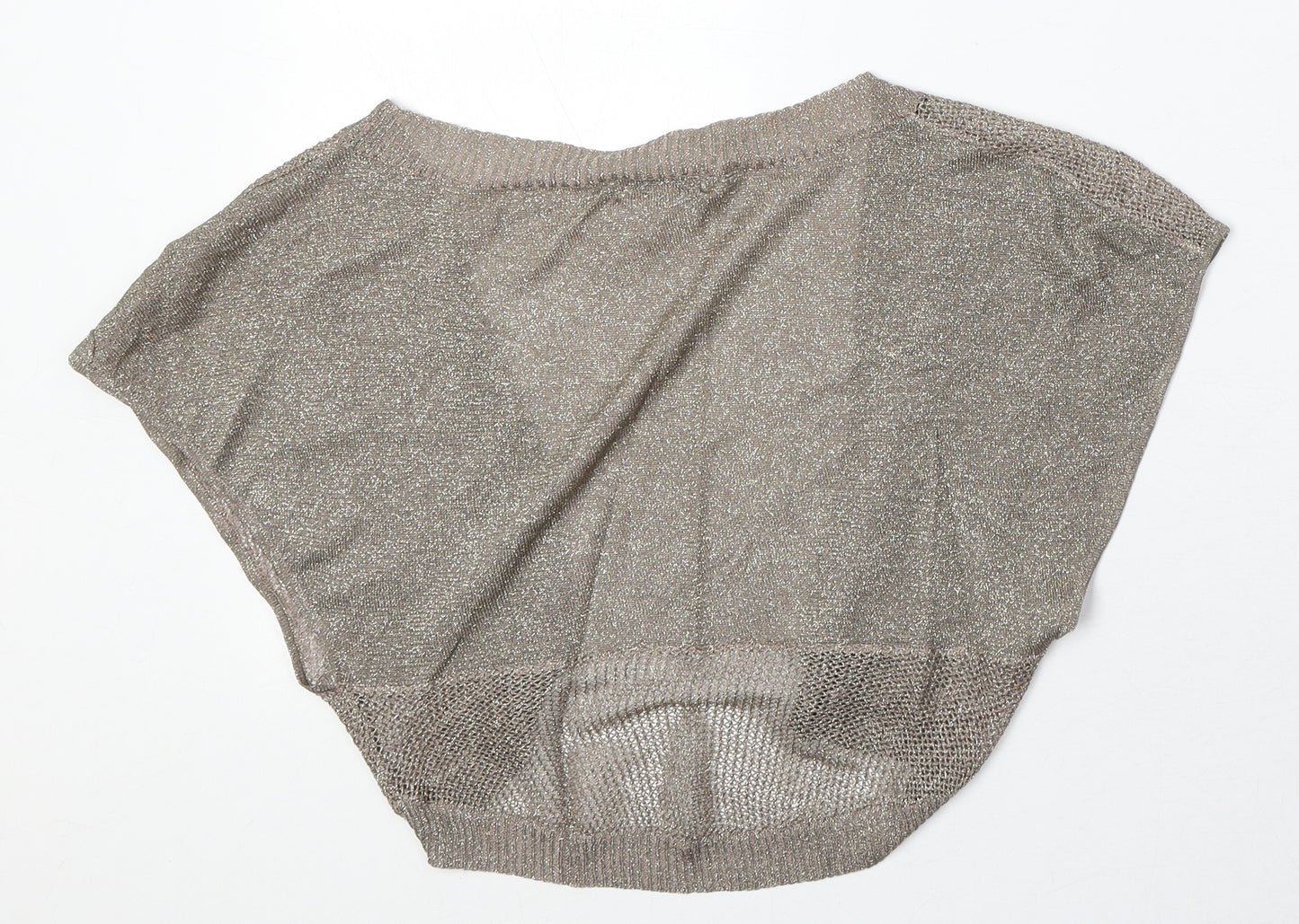 Topshop Womens Brown V-Neck Acrylic Cardigan Jumper Size 10