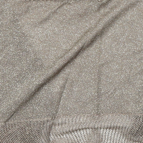 Topshop Womens Brown V-Neck Acrylic Cardigan Jumper Size 10