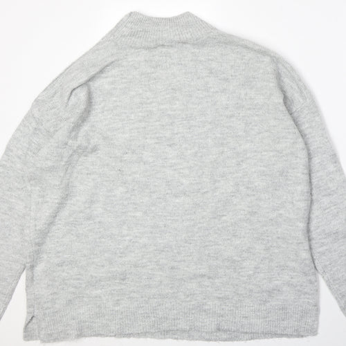 Dorothy Perkins Womens Grey High Neck Acrylic Pullover Jumper Size 16
