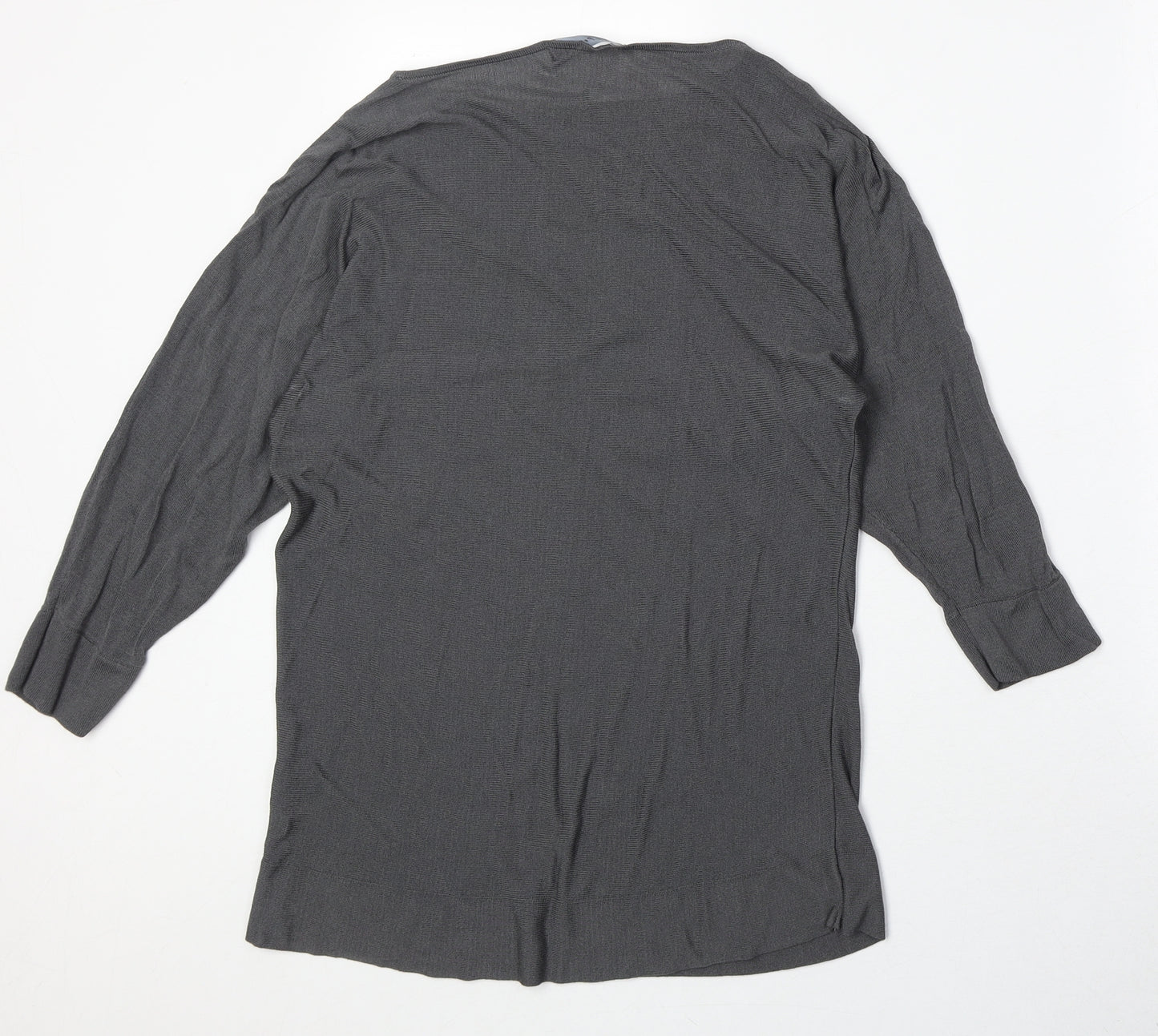 Marks and Spencer Womens Grey Boat Neck Viscose Pullover Jumper Size 14