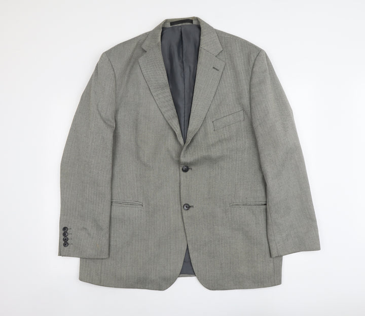 Marks and Spencer Mens Grey Polyester Jacket Suit Jacket Size L Regular