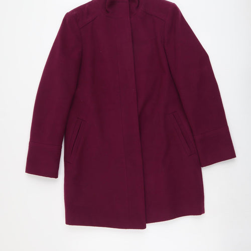 Marks and Spencer Womens Purple Overcoat Coat Size 10 Button