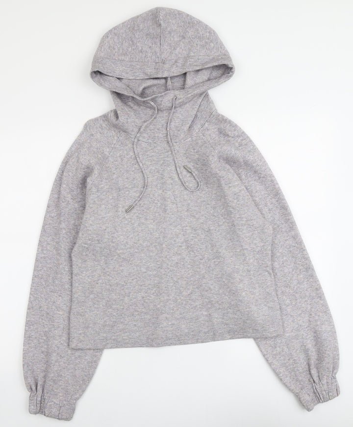 NEXT Womens Grey Round Neck Viscose Pullover Jumper Size S