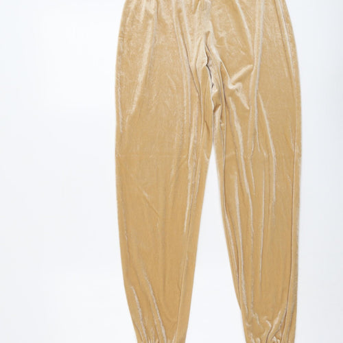 New Look Womens Beige Polyester Trousers Size 6 L30 in Regular