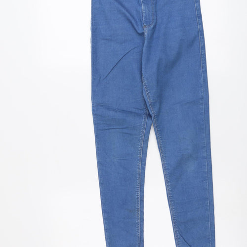 Topshop Womens Blue Cotton Jegging Jeans Size 28 in L27 in Regular Button