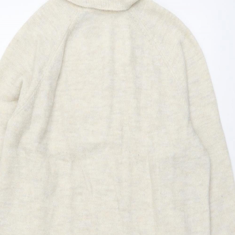 H&M Womens Beige Roll Neck Acrylic Pullover Jumper Size XS