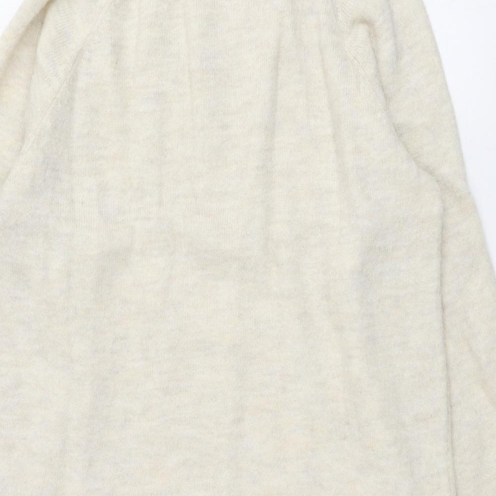 H&M Womens Beige Roll Neck Acrylic Pullover Jumper Size XS