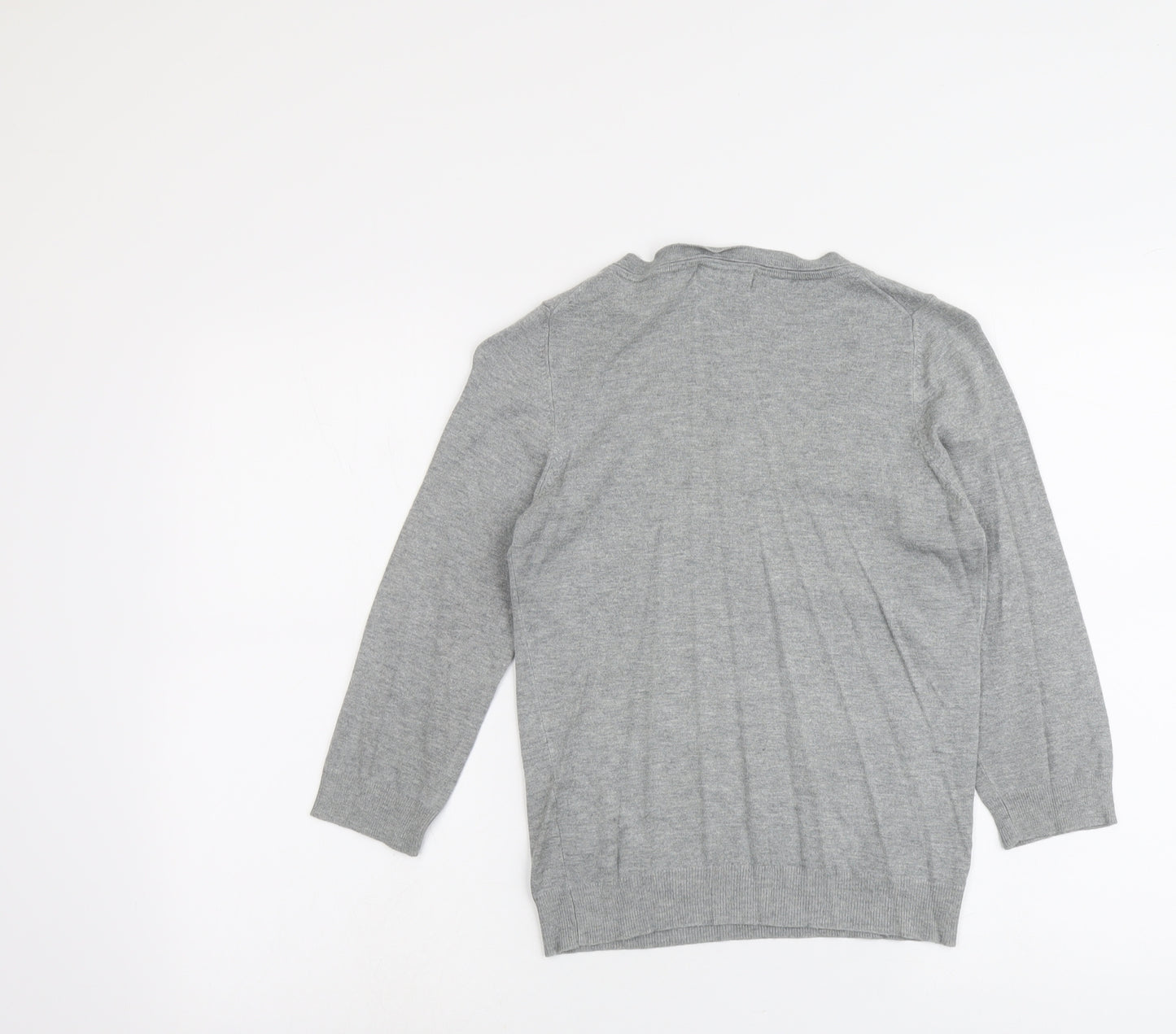 Marks and Spencer Womens Grey Scoop Neck Viscose Pullover Jumper Size 10