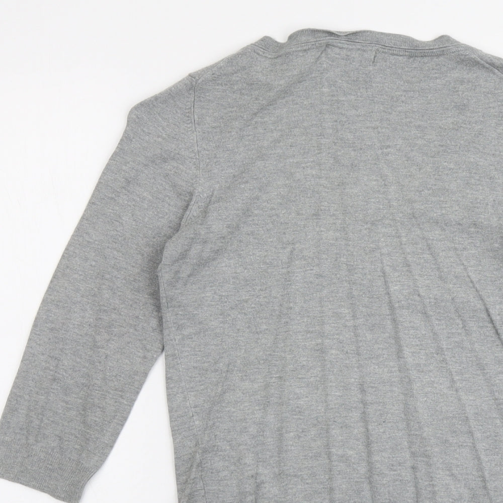 Marks and Spencer Womens Grey Scoop Neck Viscose Pullover Jumper Size 10