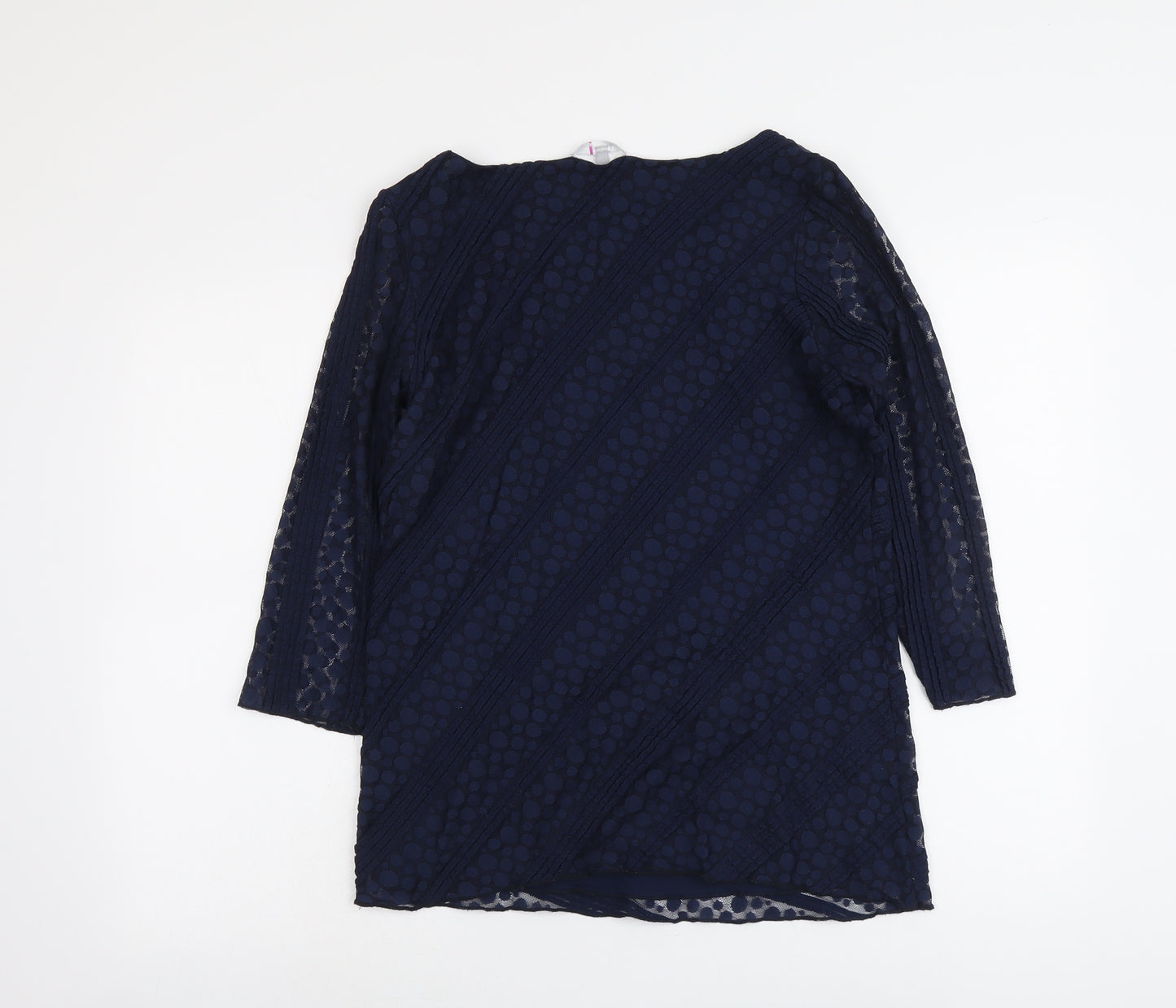 Per Una Womens Blue Polyamide Basic Blouse Size 14 Round Neck
