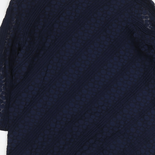 Per Una Womens Blue Polyamide Basic Blouse Size 14 Round Neck