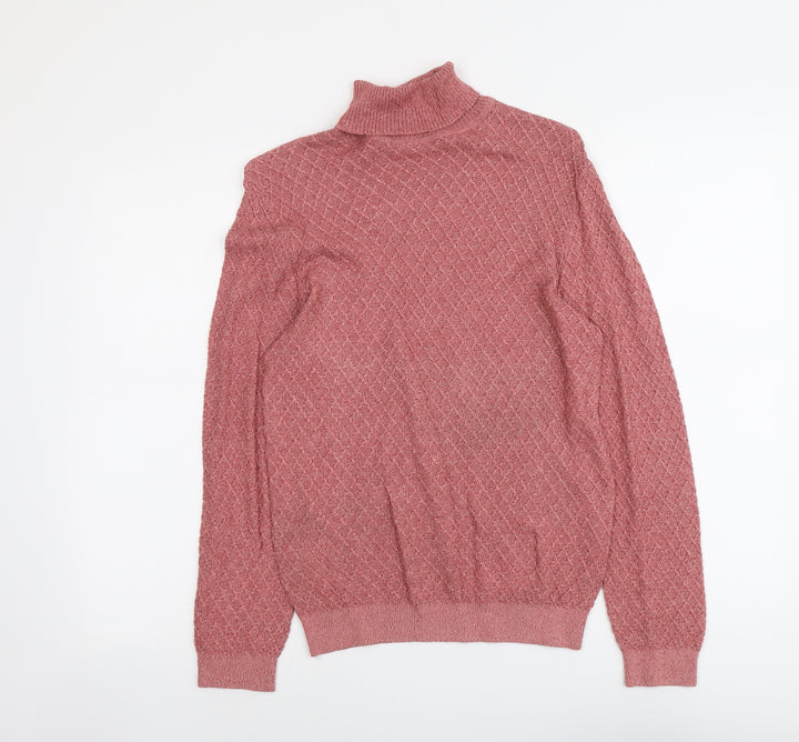 Bobby Jones Womens Pink Roll Neck Acrylic Pullover Jumper Size M