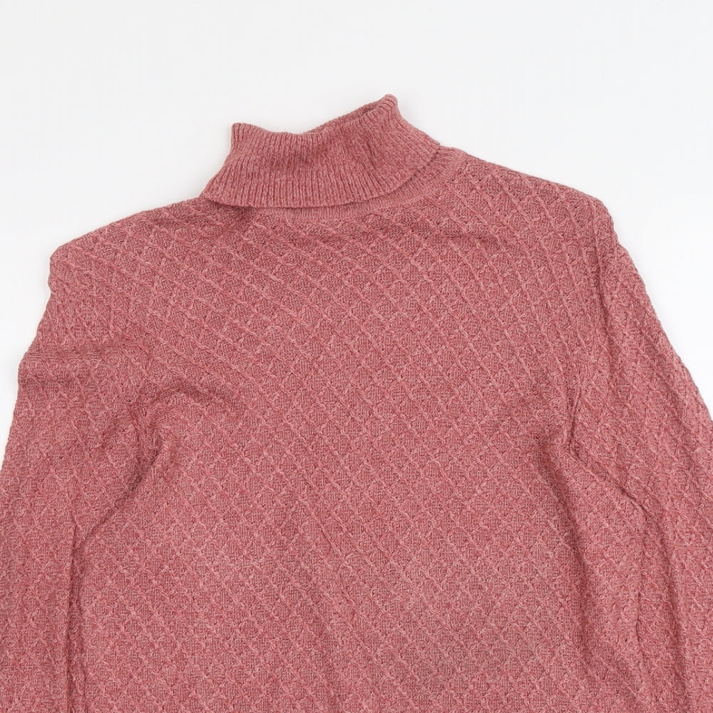 Bobby Jones Womens Pink Roll Neck Acrylic Pullover Jumper Size M