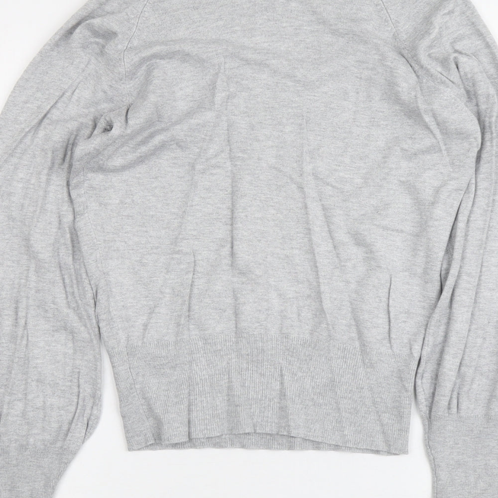Dorothy Perkins Womens Grey V-Neck Viscose Pullover Jumper Size 12