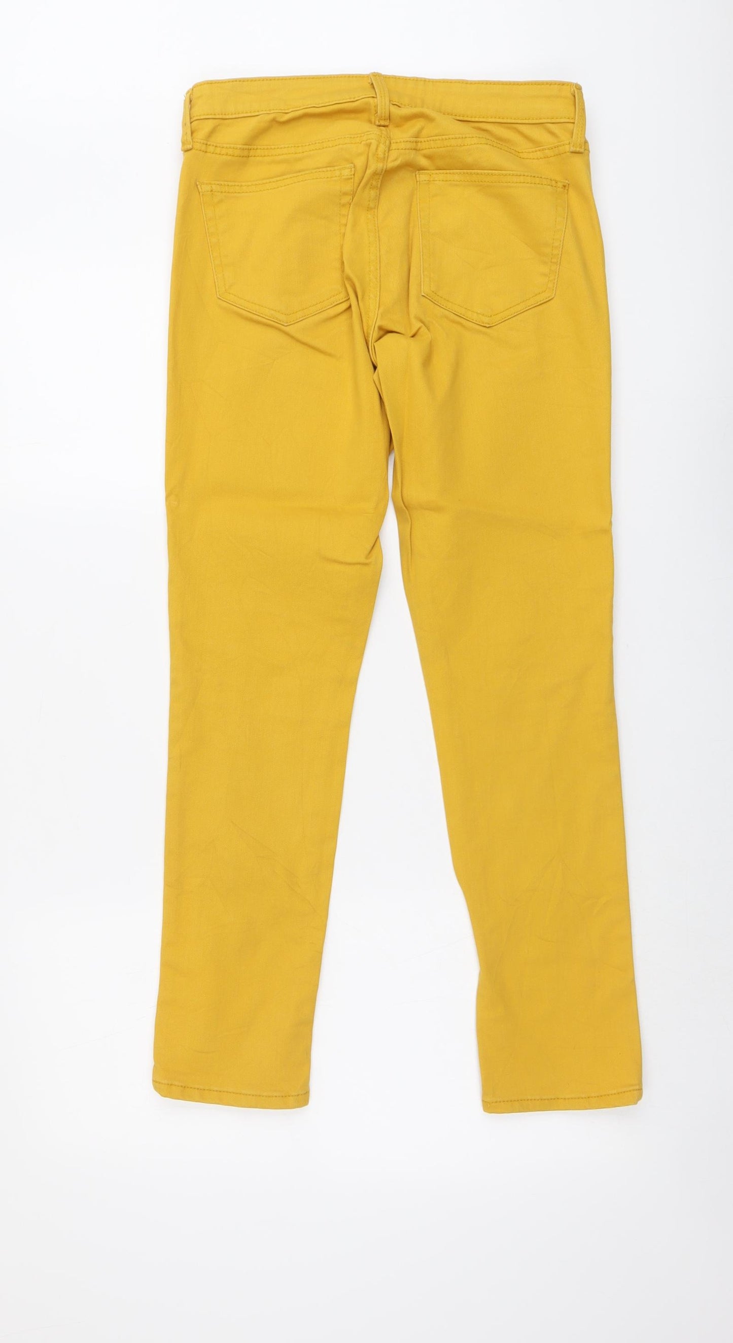 Gap Womens Yellow Cotton Straight Jeans Size 4 L29 in Regular Button