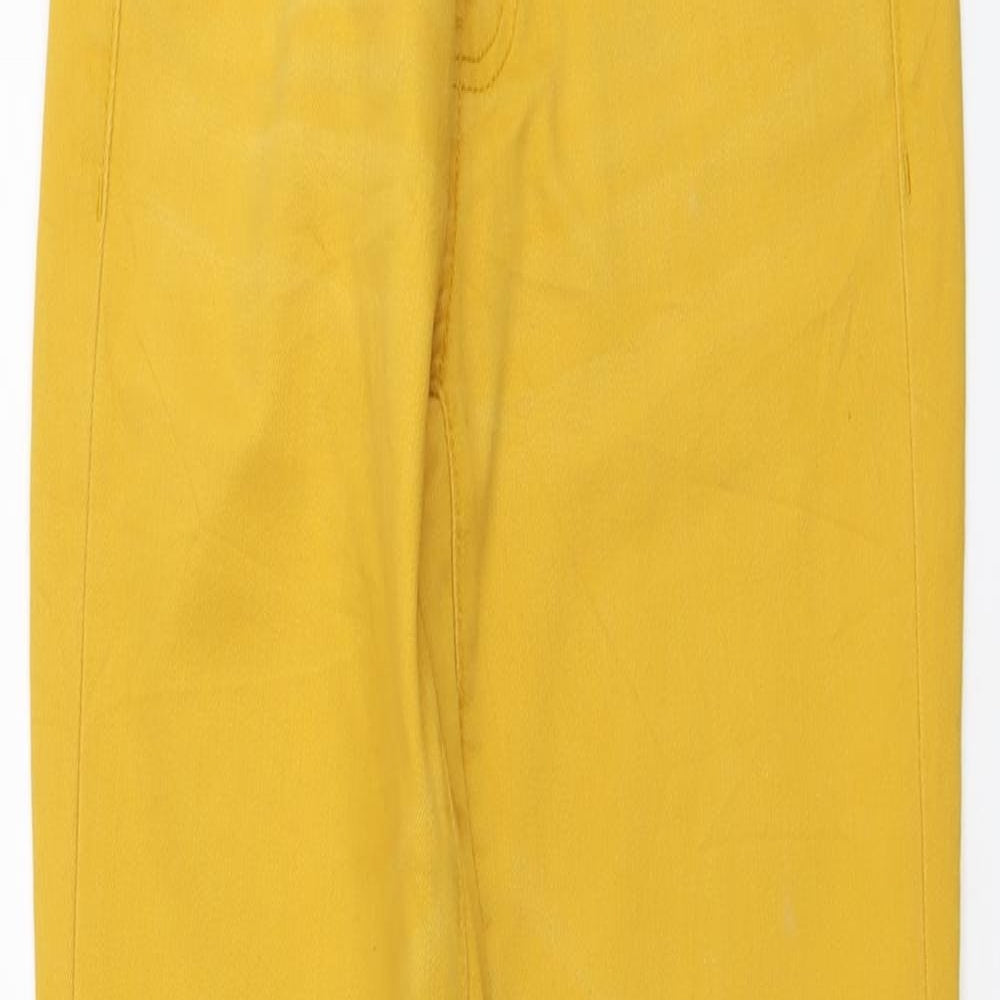 Gap Womens Yellow Cotton Straight Jeans Size 4 L29 in Regular Button