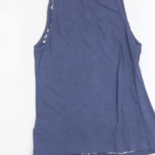 New Look Womens Blue Cotton Basic Tank Size 6 V-Neck