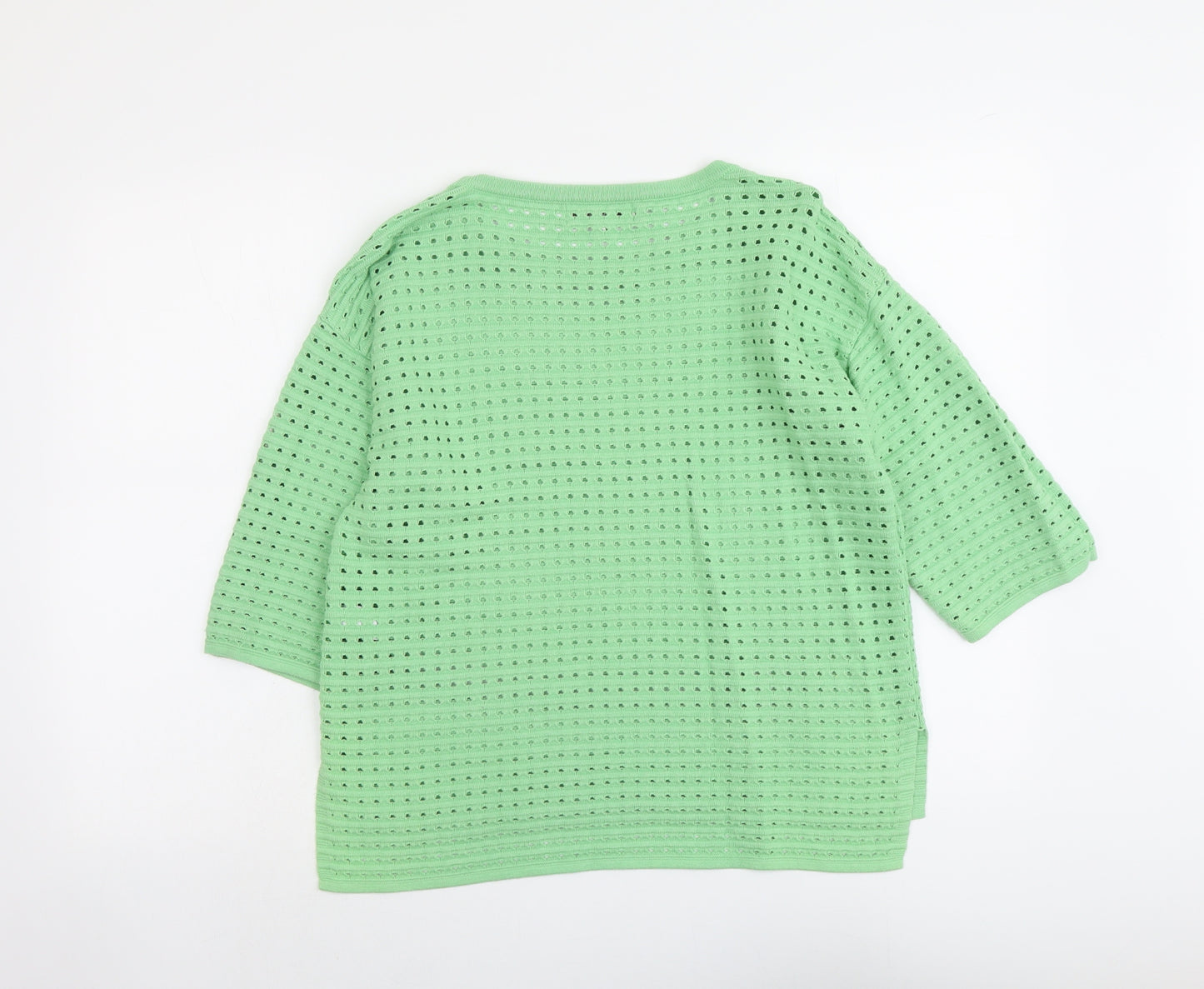 NEXT Womens Green Round Neck Cotton Pullover Jumper Size 10