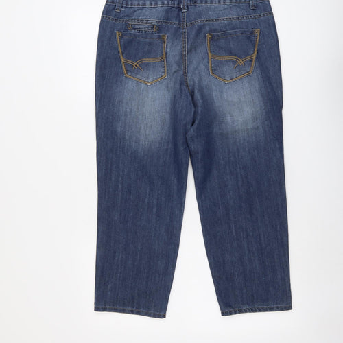 Authentic Denim Womens Blue Cotton Straight Jeans Size 10 L23 in Regular Button