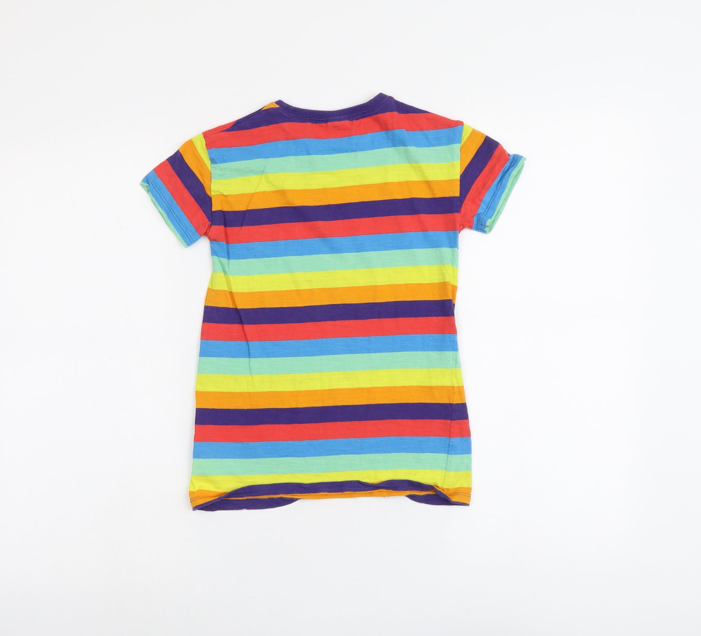 NEXT Girls Multicoloured Striped Cotton Pullover T-Shirt Size 5 Years Crew Neck Pullover