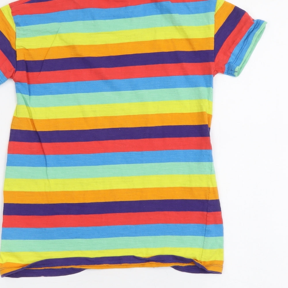 NEXT Girls Multicoloured Striped Cotton Pullover T-Shirt Size 5 Years Crew Neck Pullover