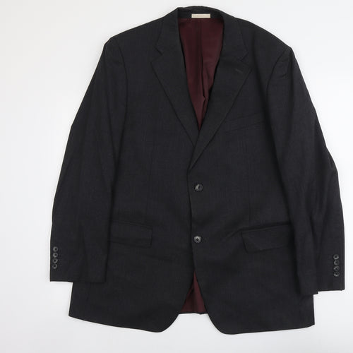 Greenwoods Mens Grey Wool Jacket Suit Jacket Size L Regular