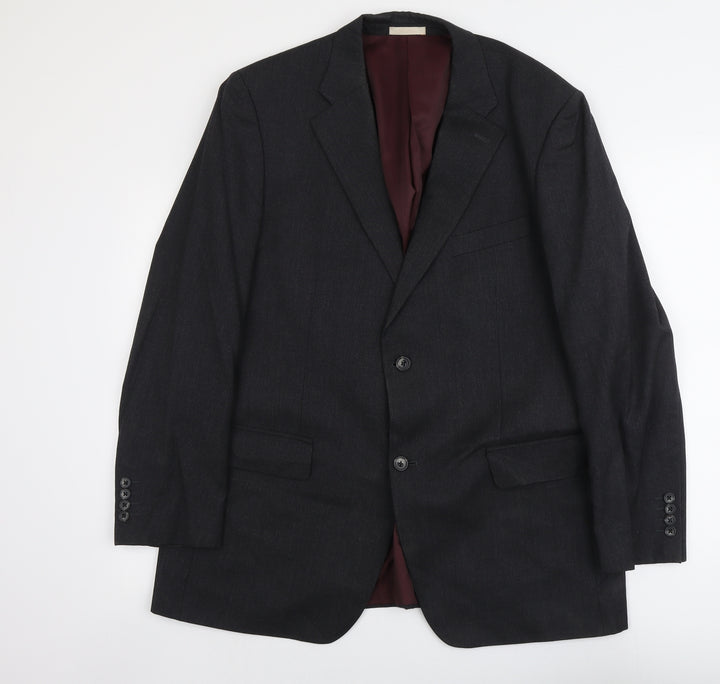 Greenwoods Mens Grey Wool Jacket Suit Jacket Size L Regular
