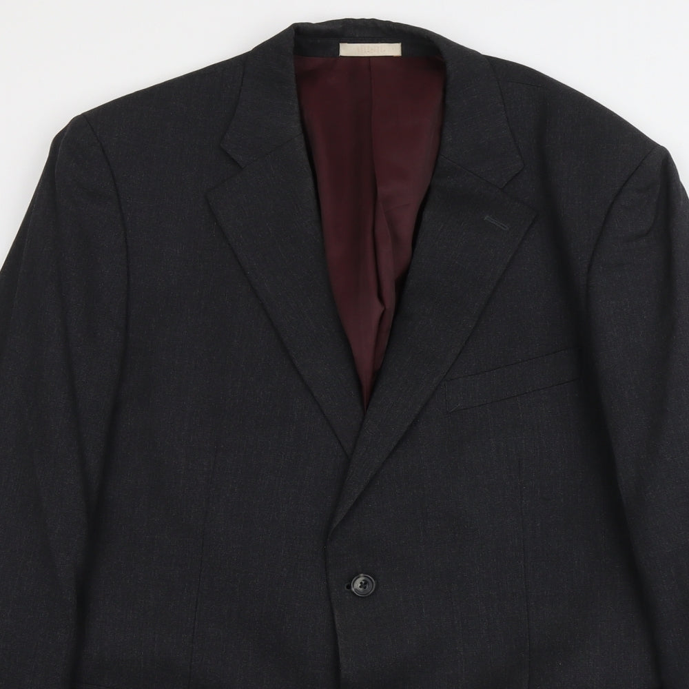 Greenwoods Mens Grey Wool Jacket Suit Jacket Size L Regular