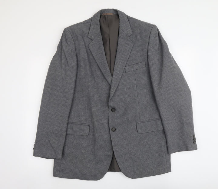 Trevira Mens Grey Polyester Jacket Suit Jacket Size L Regular