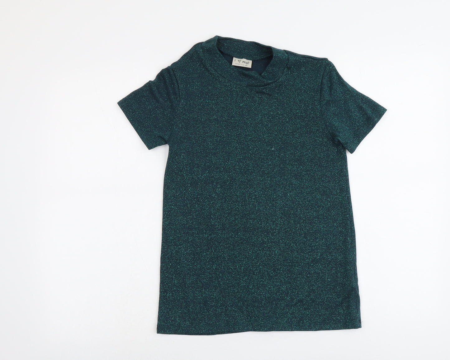 NEXT Girls Green Round Neck Viscose Pullover Jumper Size 12 Years Pullover