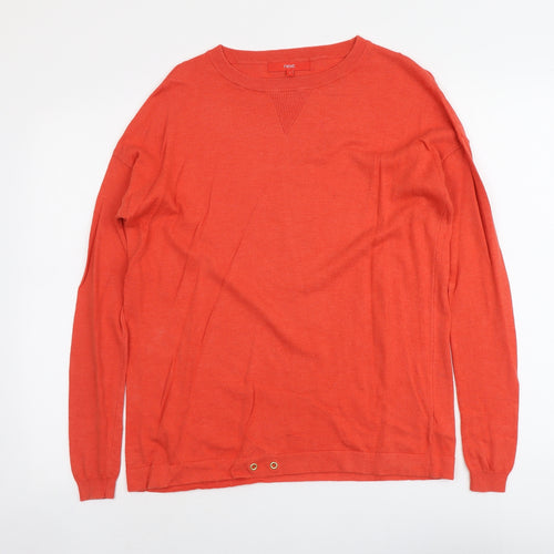 NEXT Womens Red Round Neck Cotton Pullover Jumper Size 8