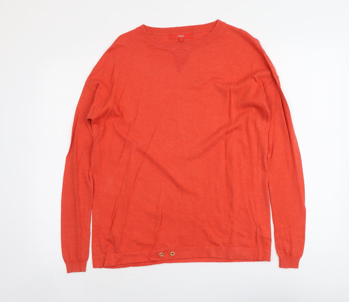 NEXT Womens Red Round Neck Cotton Pullover Jumper Size 8