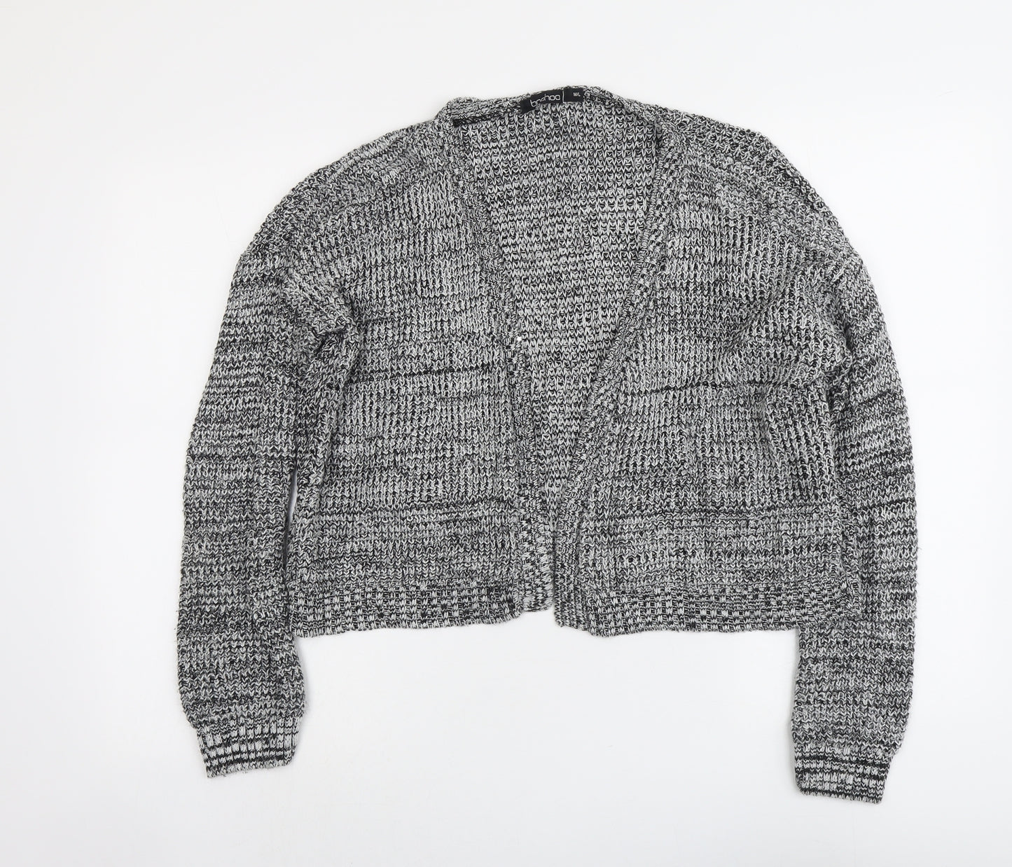 Boohoo Womens Grey V-Neck Acrylic Cardigan Jumper Size M