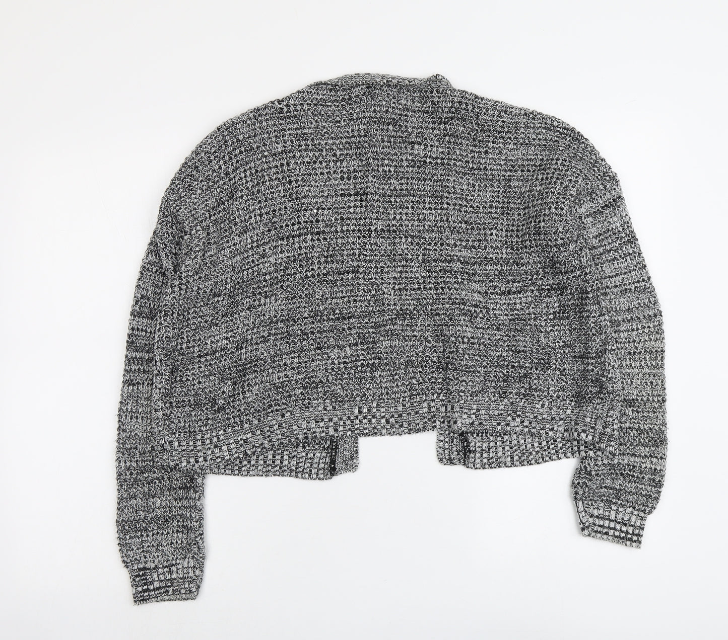 Boohoo Womens Grey V-Neck Acrylic Cardigan Jumper Size M