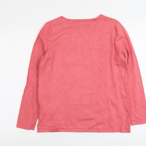 Gerry Weber Womens Pink Round Neck Viscose Pullover Jumper Size 8