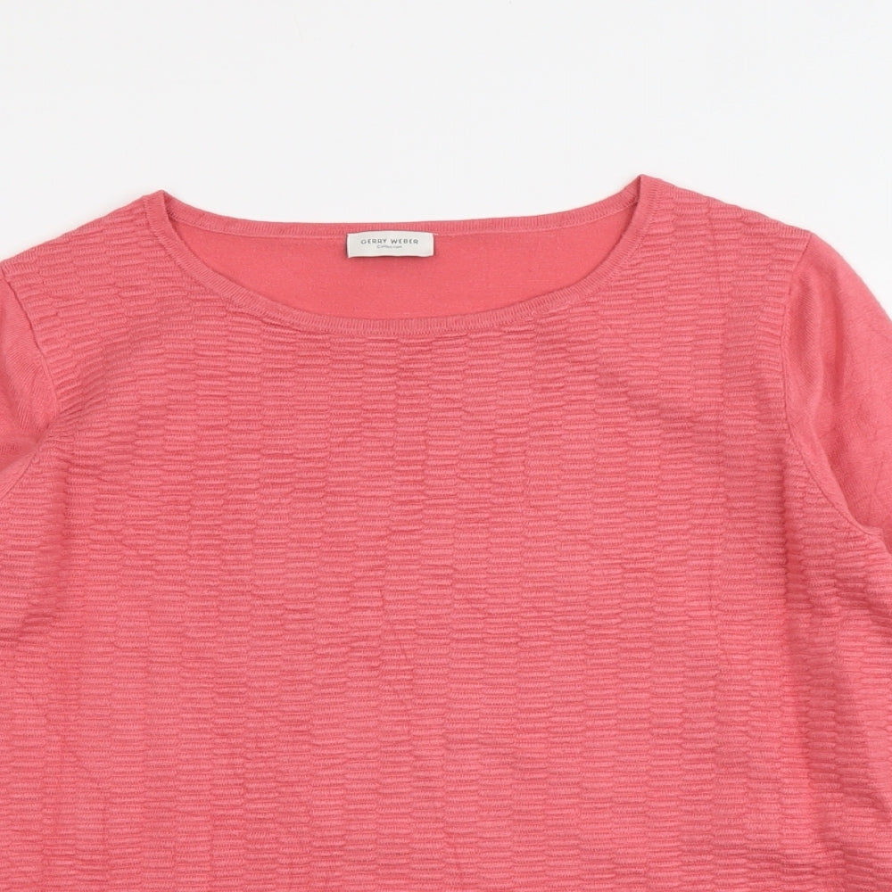 Gerry Weber Womens Pink Round Neck Viscose Pullover Jumper Size 8