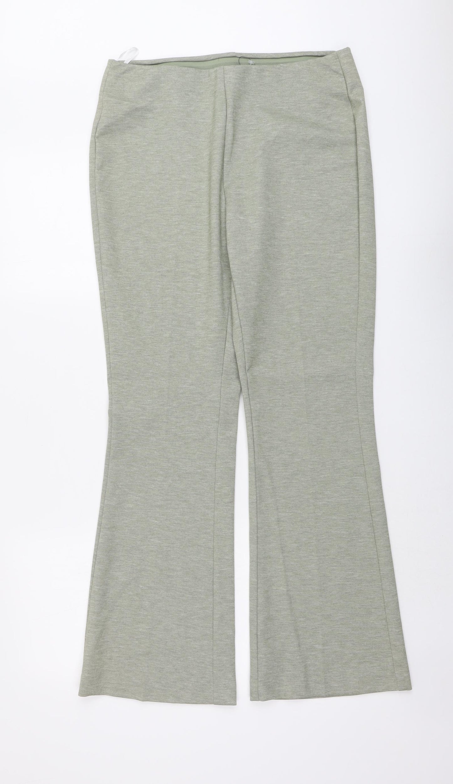 Marks and Spencer Womens Green Polyester Trousers Size 12 L29 in Regular