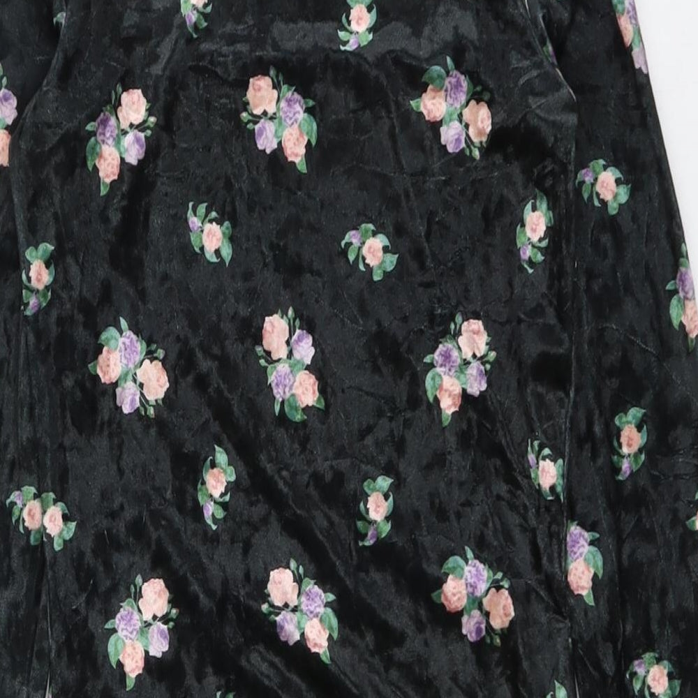 Monki Womens Green Floral Polyester Bodysuit One-Piece Size XS Snap