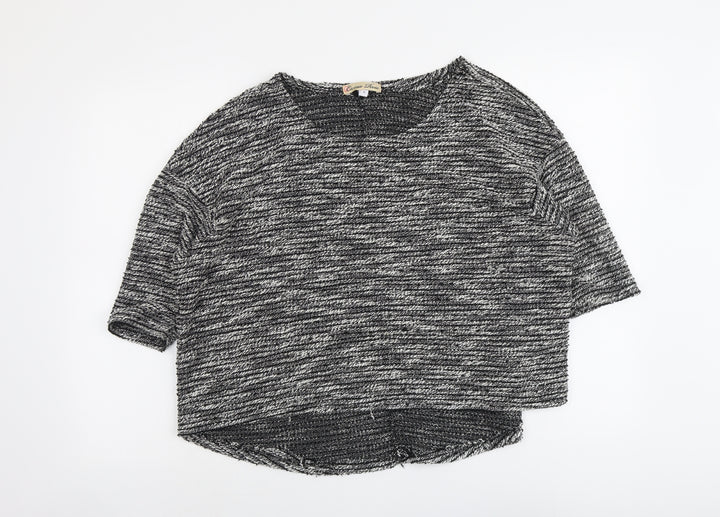 Cameo Rose Womens Grey Round Neck Cotton Pullover Jumper Size 12