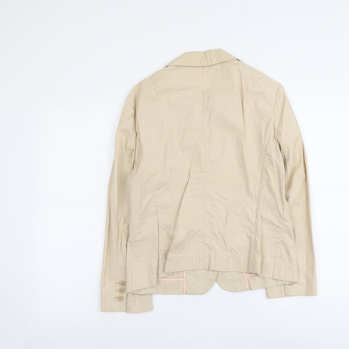 Gap Womens Beige Striped Cotton Jacket Blazer Size S
