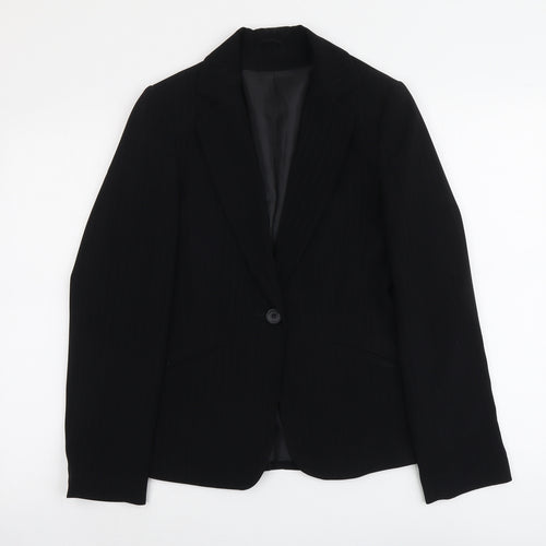New Look Womens Black Polyester Jacket Suit Jacket Size 10